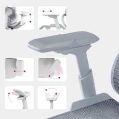 Sedia da ufficio ergonomica AeroMax white con doppio supporto lombare