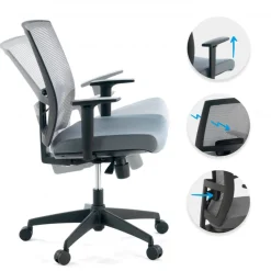 Sedia da ufficio ergonomica Akira, meccanismo syncro