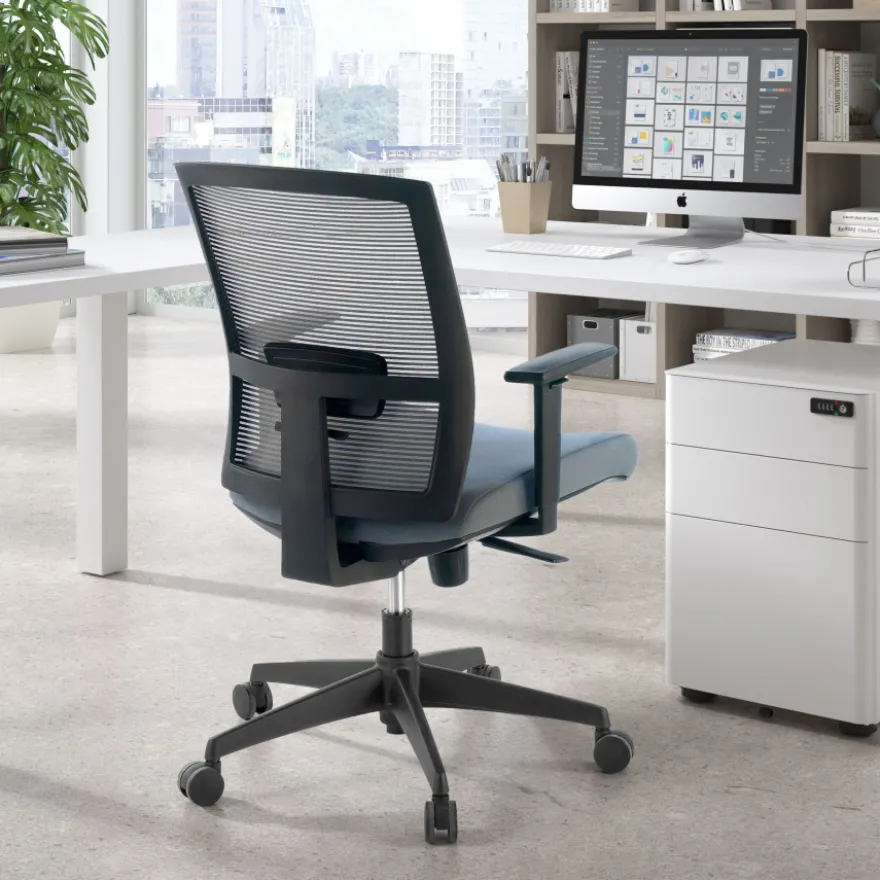 Sedia da ufficio ergonomica Akira, meccanismo syncro
