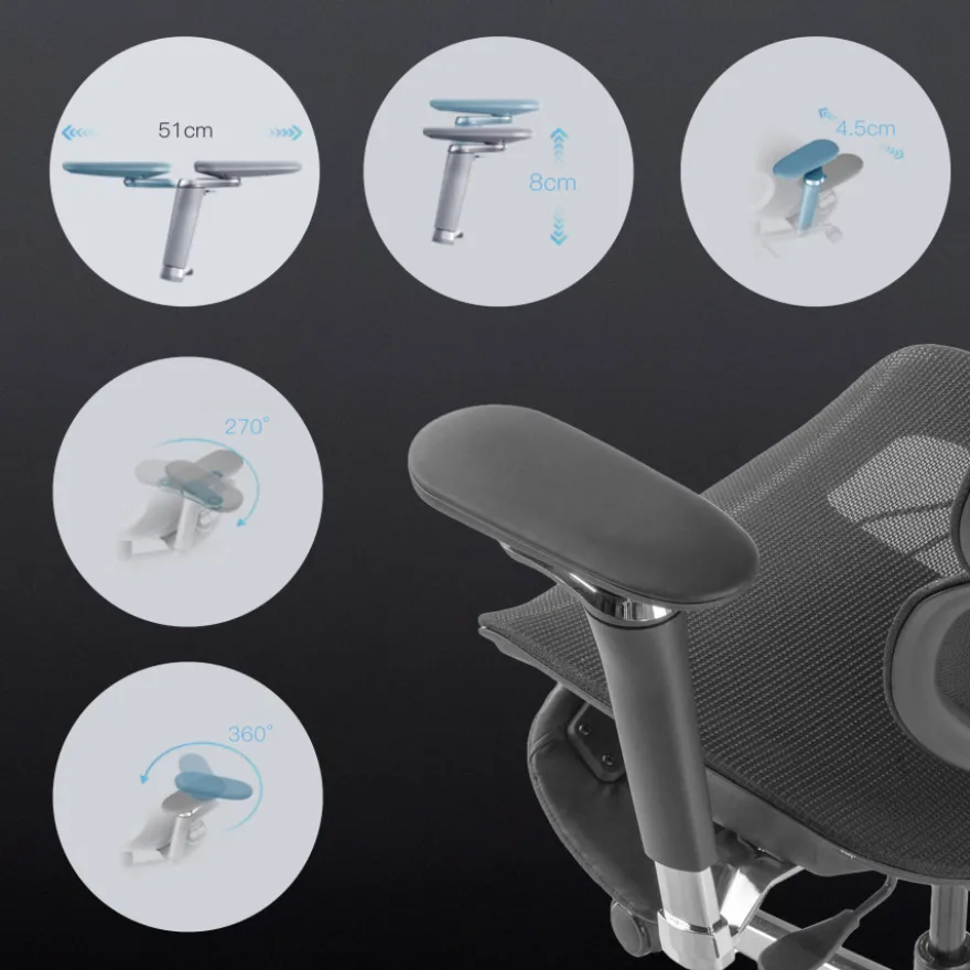 Sedia da ufficio ergonomica Erghos X2, supporto lombare flessibile