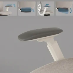 Sedia da ufficio ergonomica Gemini, braccioli 4D e supporto lombare