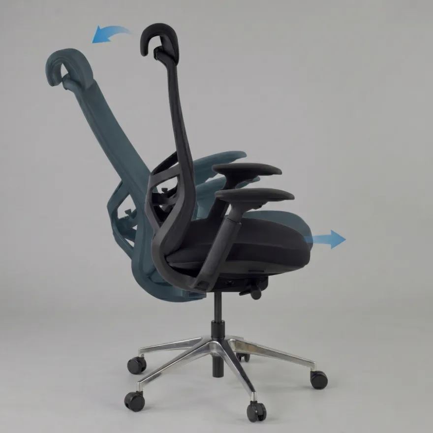 Sedia da ufficio ergonomica Gemini, braccioli 4D e supporto lombare
