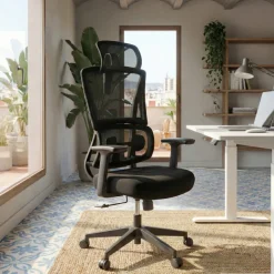 Sedia da Ufficio Ergonomica Orbit con Poggiatesta, Supporto Lombare