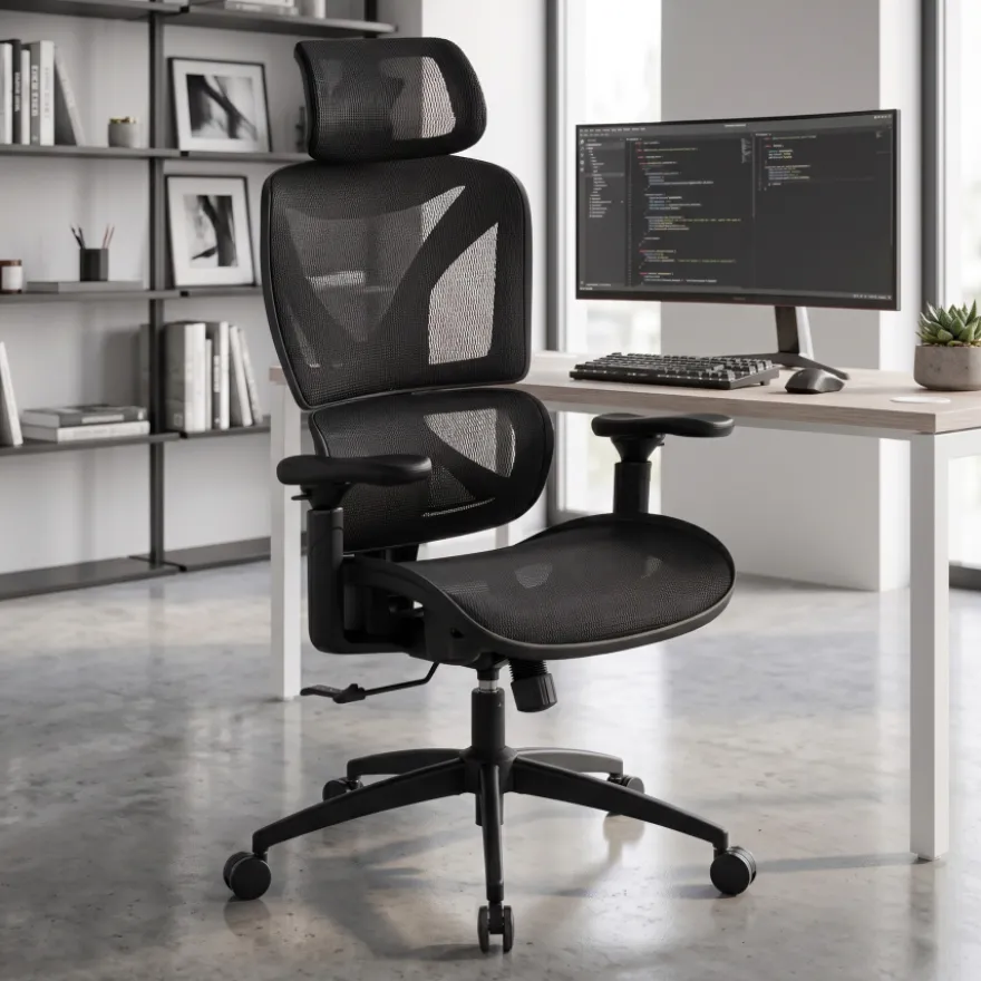 Sedia da ufficio ergonomica Velstrom con supporto lombare e braccioli 3D