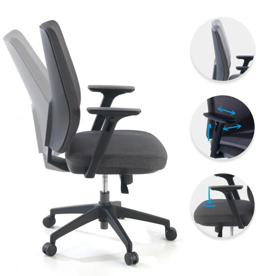 Sedia da Ufficio Five, Imbottitura Spessa, Tessuto Ignifugo