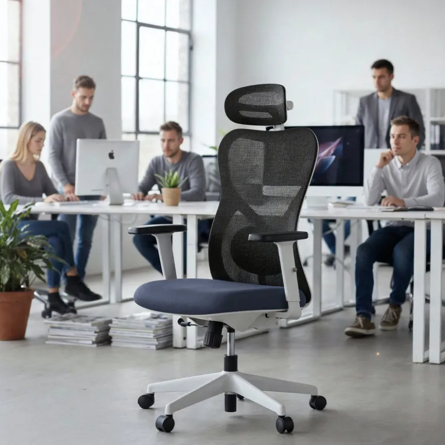 Sedia da Ufficio Fusion White, supporto lombare