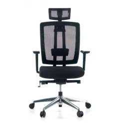 Sedia da ufficio giapponese Hiro, ergonomica, schiuma iniettata, poggiatesta