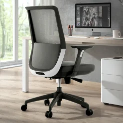 Sedia da ufficio professionale Five, rossa, cuscino lombare, completamente regolabile