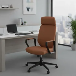 Sedia da ufficio Saranto, schienale alto, rivestimento similpelle