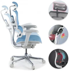 Sedia direzionale ergonomica Ergohuman Edition I, Struttura bianca