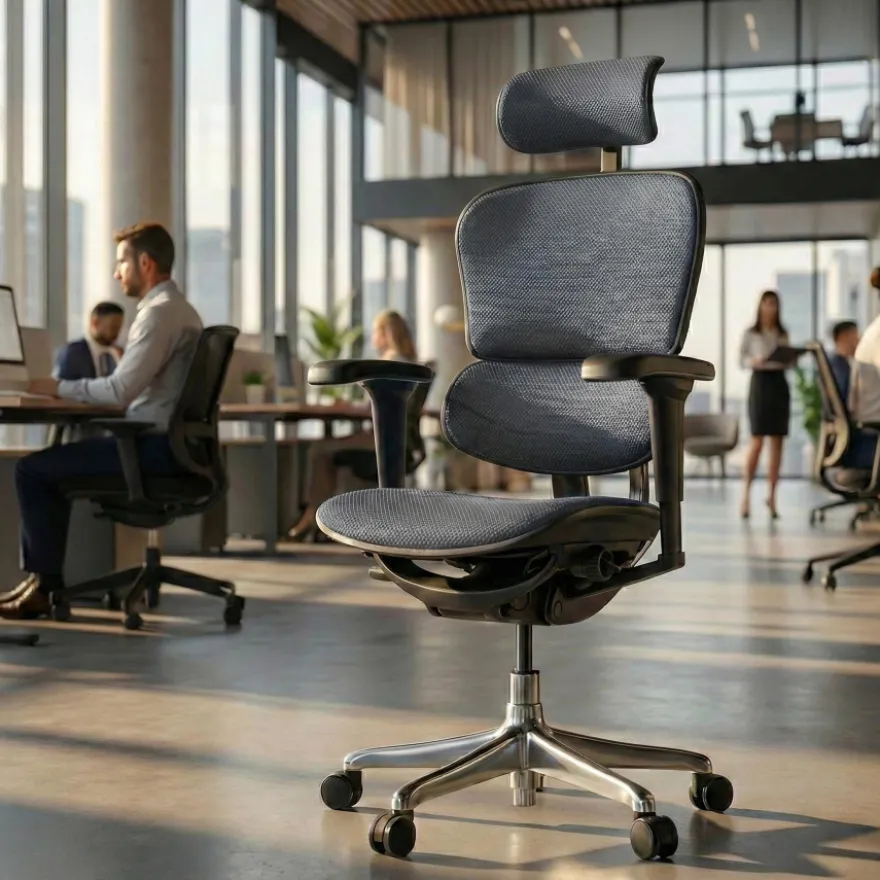 Sedia Ergohuman Ultra, sedile e schienale imbottiti, struttura nera