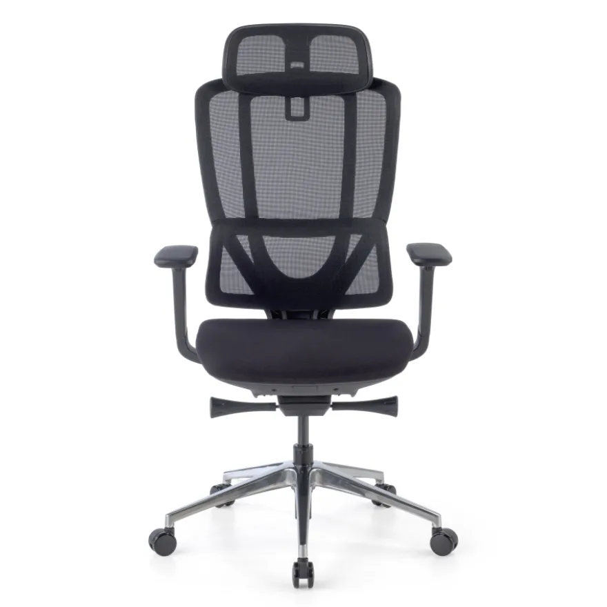 Sedia Ergonomica con poggiatesta AeroFlow black, certificata