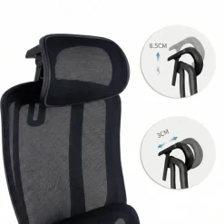 Sedia Ergonomica con poggiatesta AeroFlow black, certificata