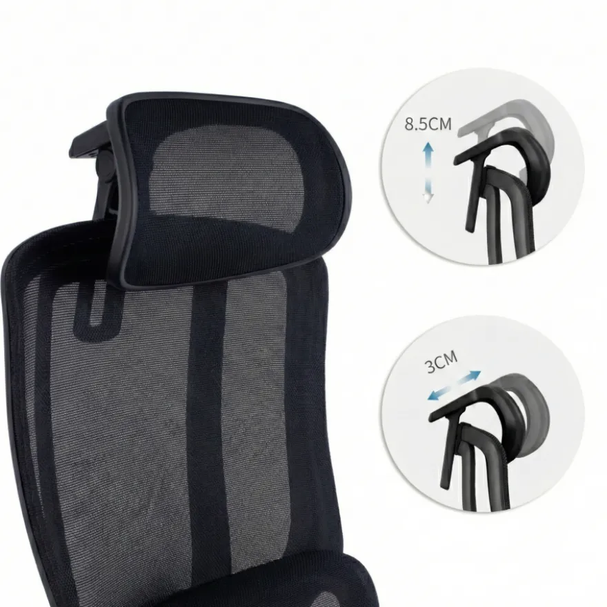 Sedia Ergonomica con poggiatesta AeroFlow black, certificata