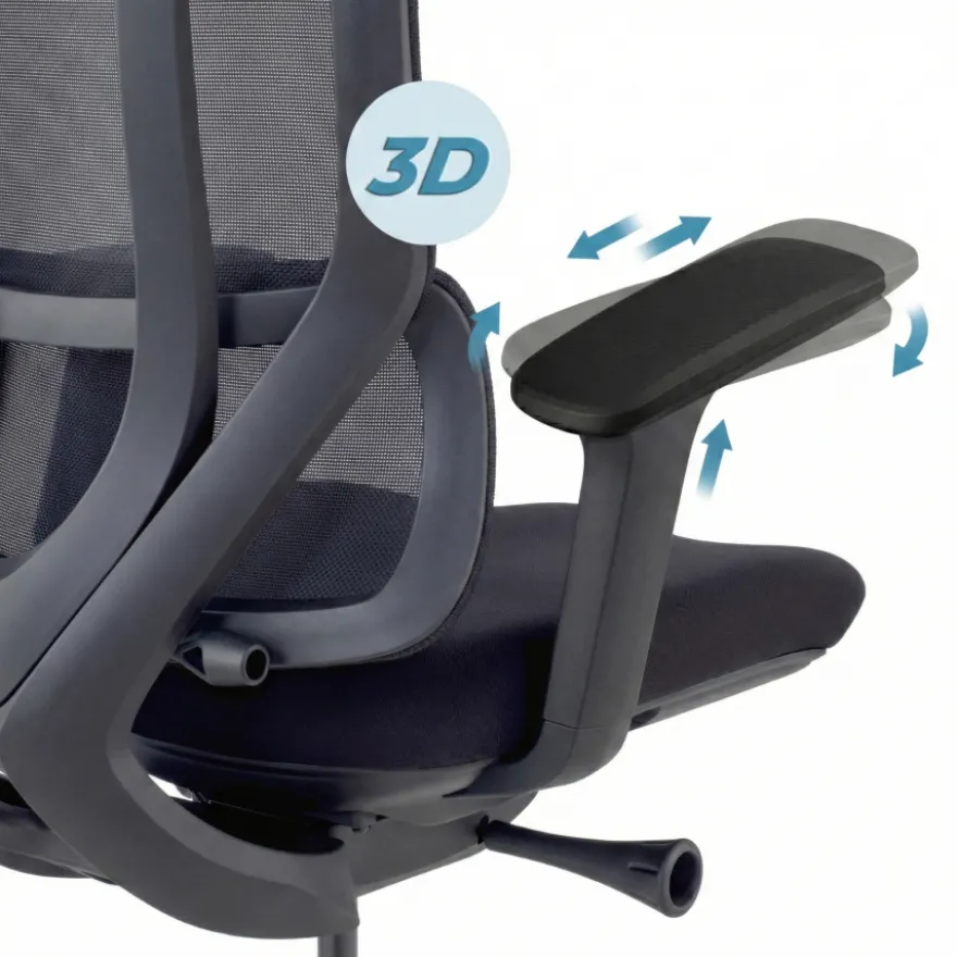 Sedia Ergonomica con poggiatesta AeroFlow black, certificata