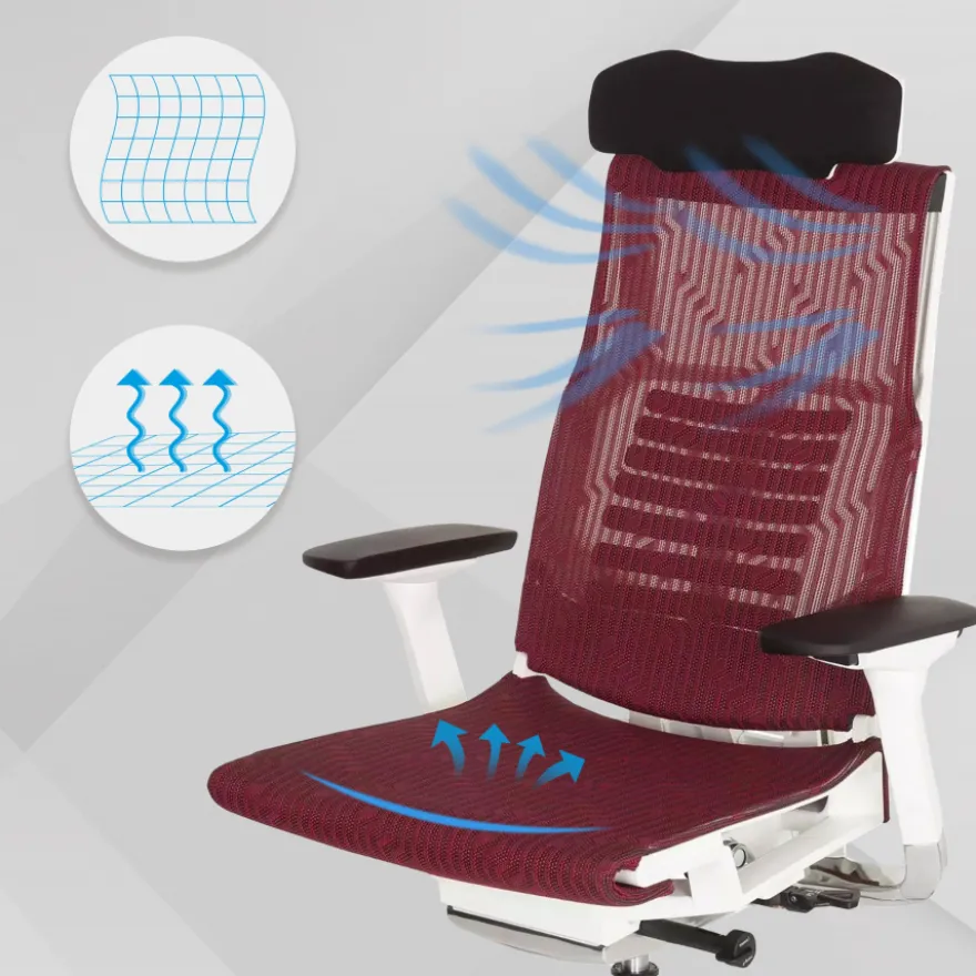 Sedia ergonomica Dynamic white, meccanismo sincronizzato plus