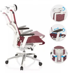 Sedia ergonomica Dynamic white, meccanismo sincronizzato plus