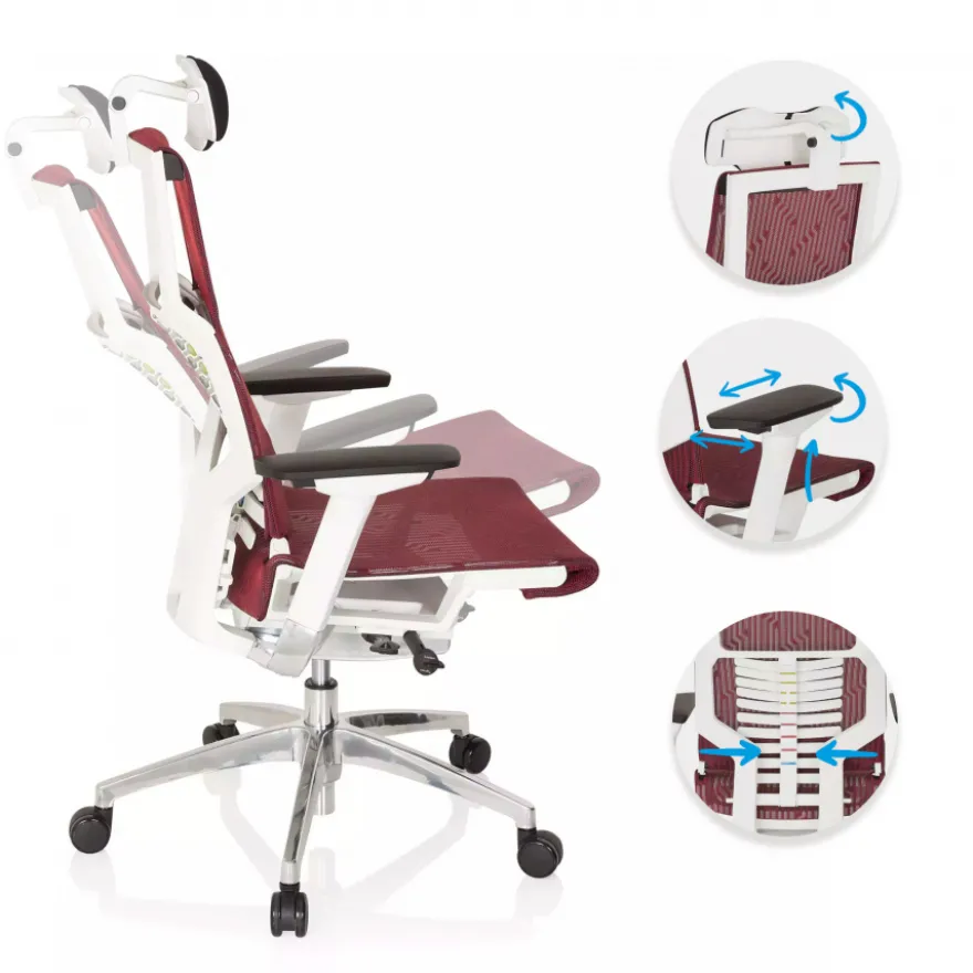 Sedia ergonomica Dynamic white, meccanismo sincronizzato plus