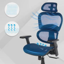 Sedia Ergonomica Ergocity, cuscino lombare, braccioli 3D