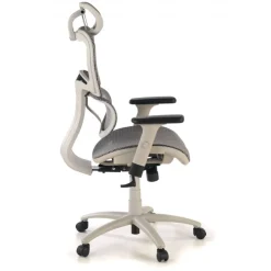 Sedia Ergonomica Ergocity white cuscino lombare, braccioli 3D
