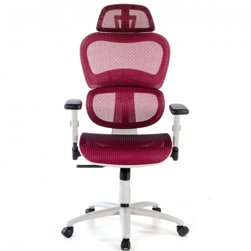 Sedia Ergonomica Ergocity white cuscino lombare, braccioli 3D