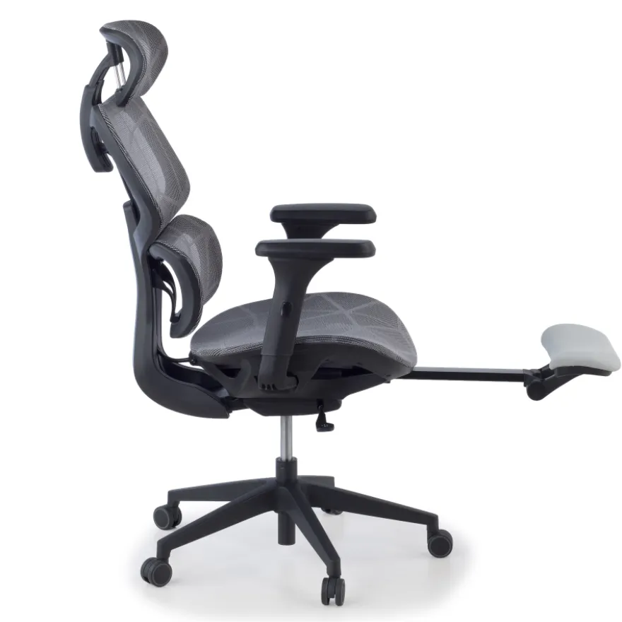 Sedia ergonomica Every, con poggiapiedi estraibile, rete