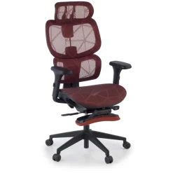 Sedia ergonomica Every, con poggiapiedi estraibile, rete