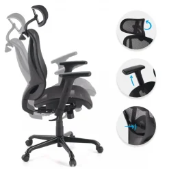 Sedia Ergonomica Locktech, Supporto Lombare, Poggiatesta