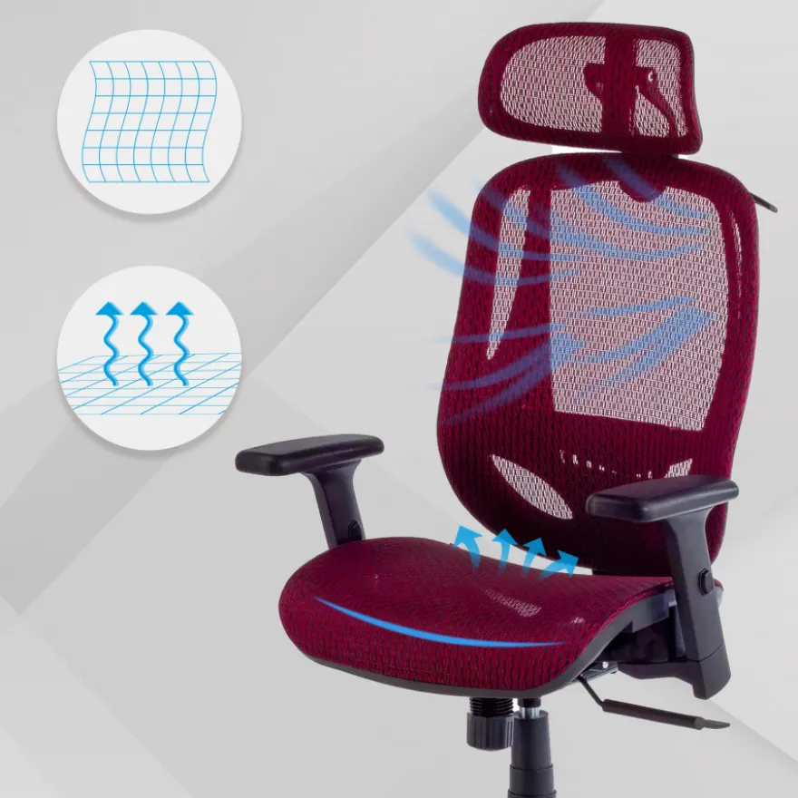 Sedia Ergonomica Locktech, Supporto Lombare, Poggiatesta