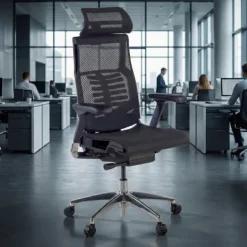 Sedia Ergonomica Pofit2, modello premium, struttura nera