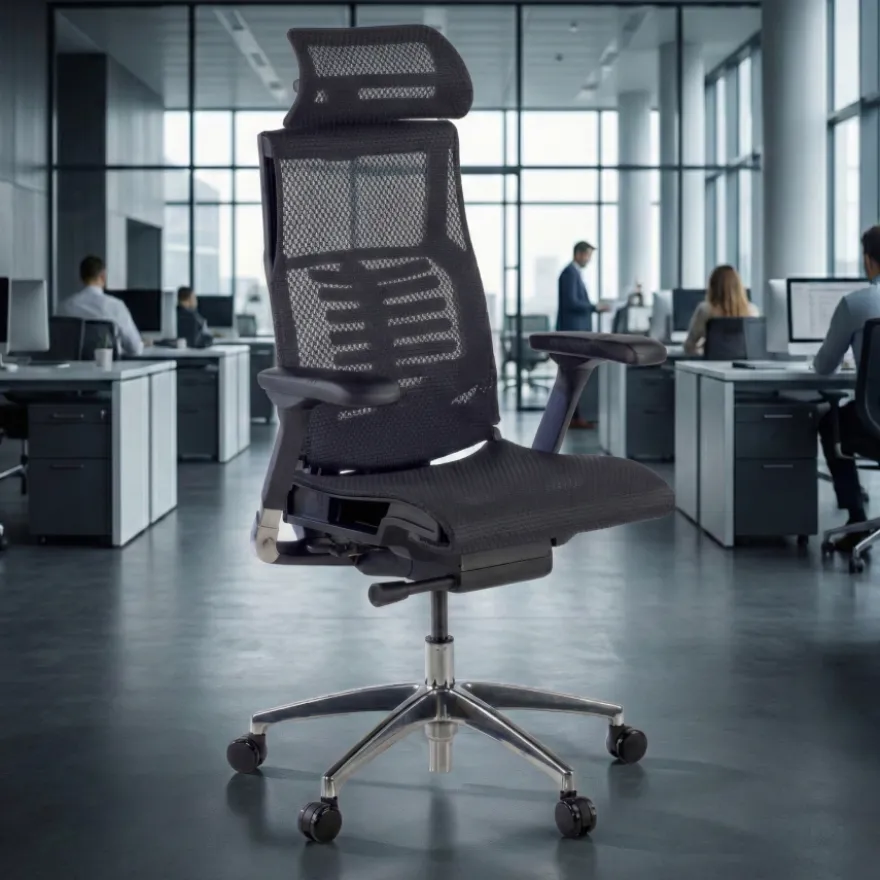 Sedia Ergonomica Pofit2, modello premium, struttura nera