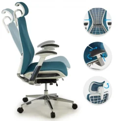 Sedia Ergonomica Professionale Miller, braccioli 3D, rete