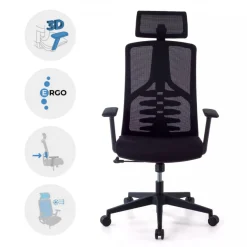 Sedia Ergonomica Quick, schienale bionico, braccioli regolabili