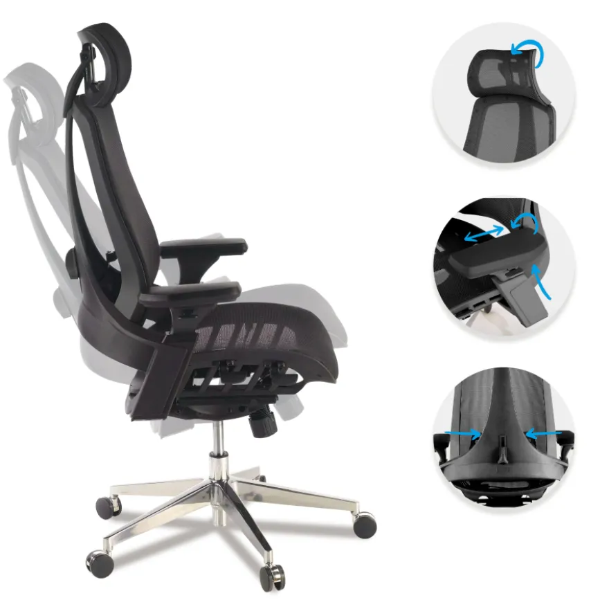 Sedia Ergonomica Thunder, premium, supporto lombare, rete