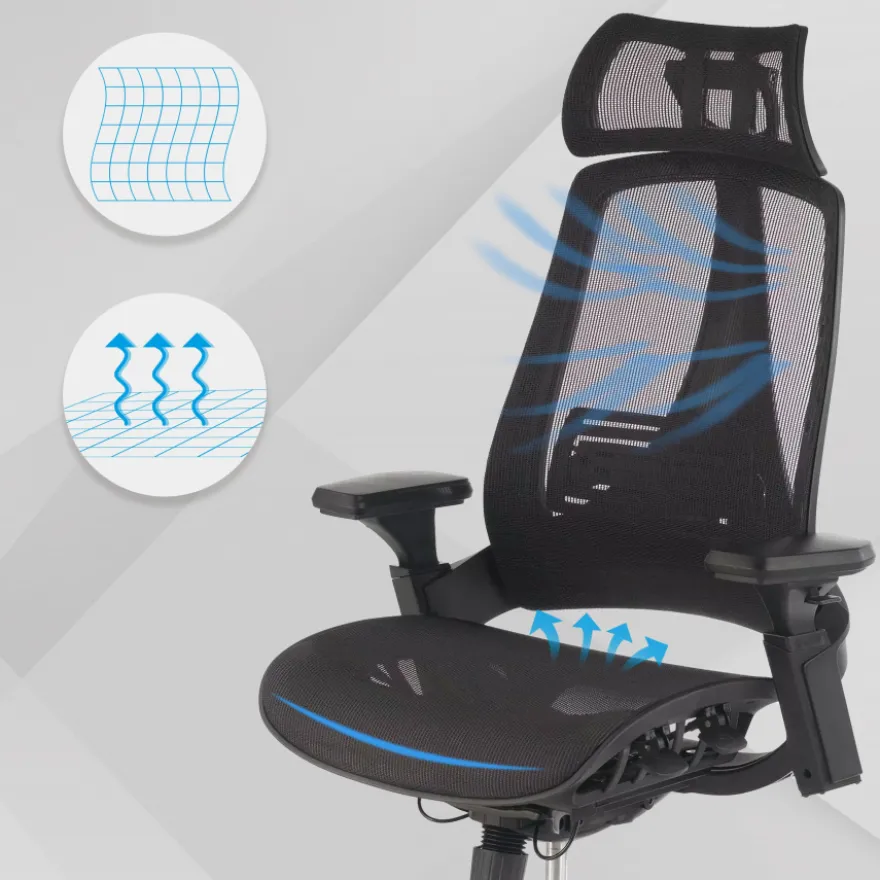 Sedia Ergonomica Thunder, premium, supporto lombare, rete