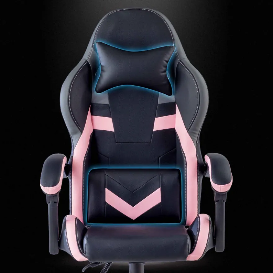 Sedia gamer Mist con braccioli ribaltabili, cuscino cervicale e lombare