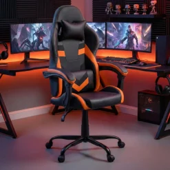 Sedia gamer Mist con braccioli ribaltabili, cuscino cervicale e lombare