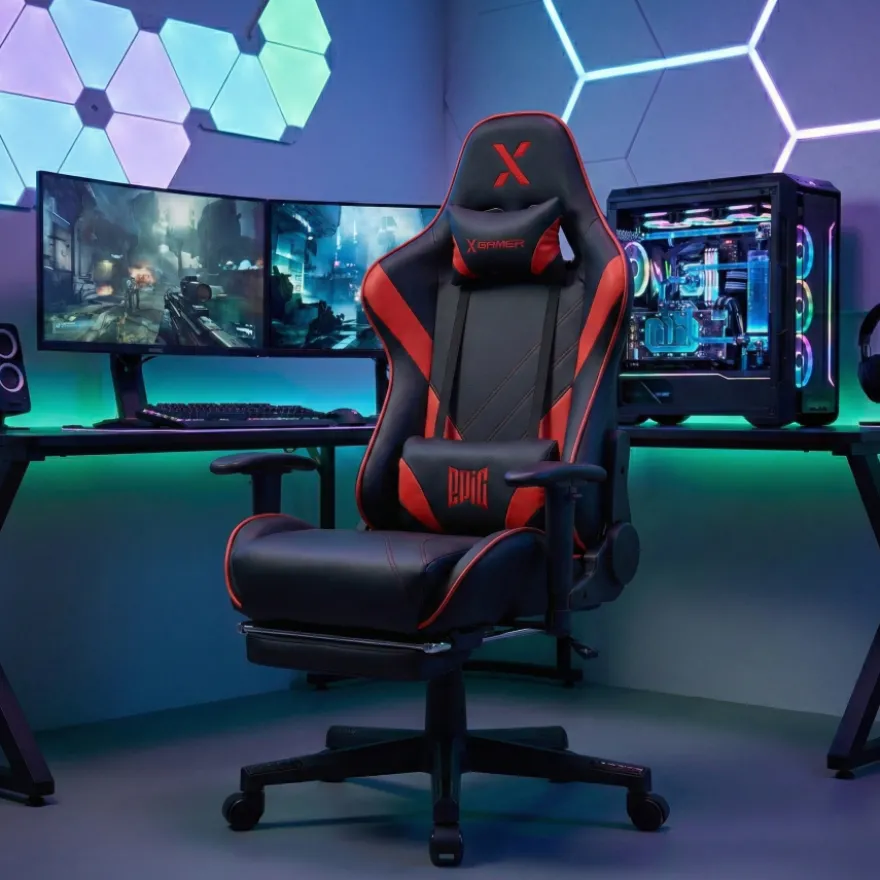 Sedia gaming con poggiapiedi Epic
