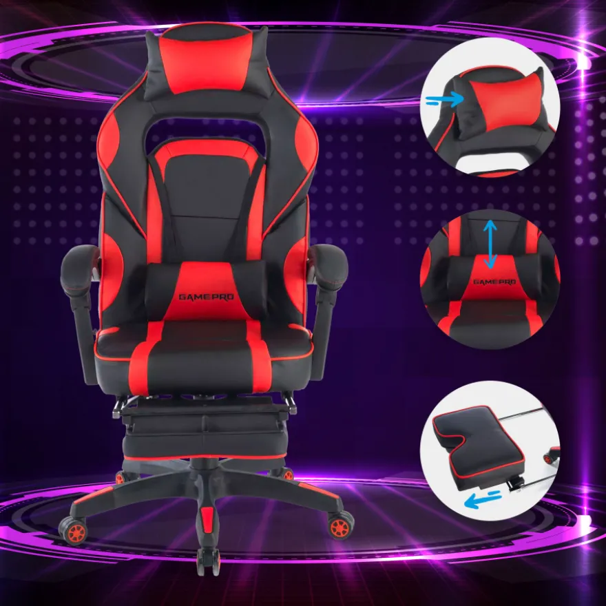 Sedia Gaming con Poggiapiedi Logan, braccioli sincronizzati