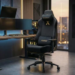 Sedia gaming ergonomica in tessuto Forge, cuscino magnetico