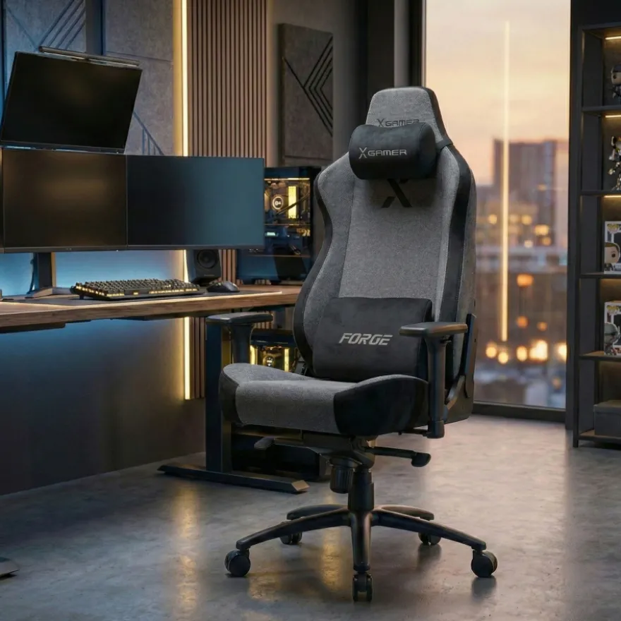Sedia gaming ergonomica in tessuto Forge, cuscino magnetico