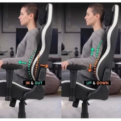 Sedia gaming ergonomica Vanguard, cuscino magnetico, ecopelle