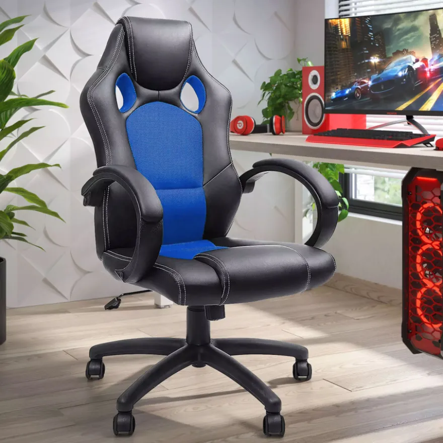 Sedia gaming Racer, design sportivo, imbottita
