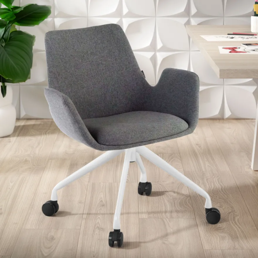 Sedia Girevole Glamm, con ruote, Resistente