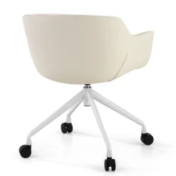 Sedia Girevole Ores, con ruote, Design Moderno, Pelle