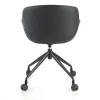 Sedia Girevole Ores, con ruote, Design Moderno, Pelle