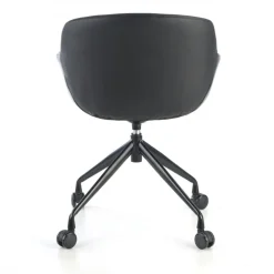 Sedia Girevole Ores, con ruote, Design Moderno, Pelle