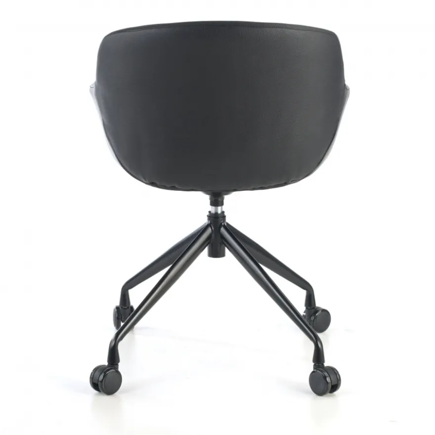 Sedia Girevole Ores, con ruote, Design Moderno, Pelle