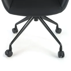 Sedia Girevole Ores, con ruote, Design Moderno, Pelle