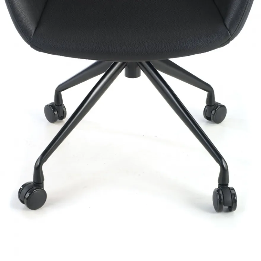 Sedia Girevole Ores, con ruote, Design Moderno, Pelle
